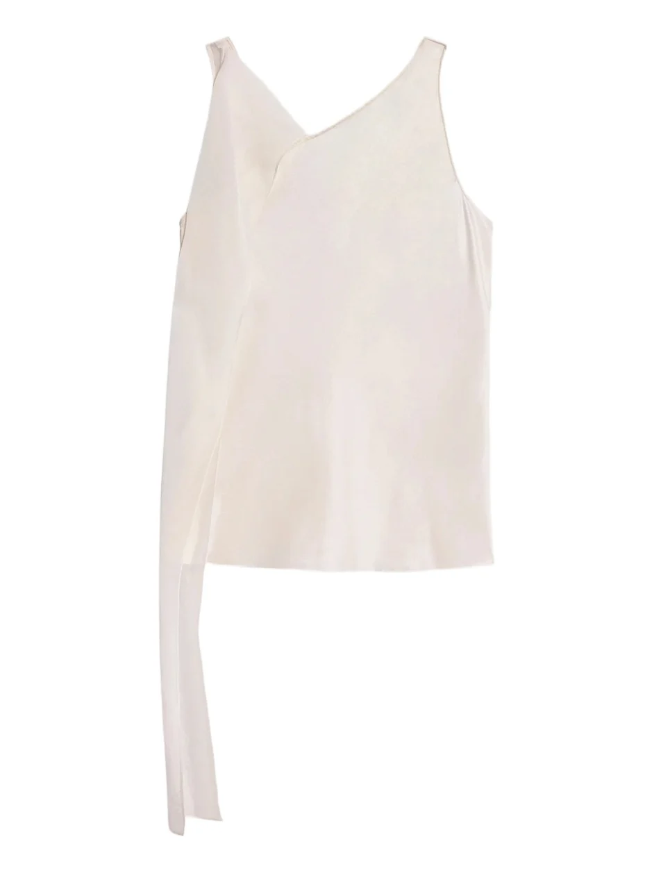Women's Silk Sleeveless Asymmetric Scarf Top Women's Silk Sleeveless Asymmetric Scarf Top