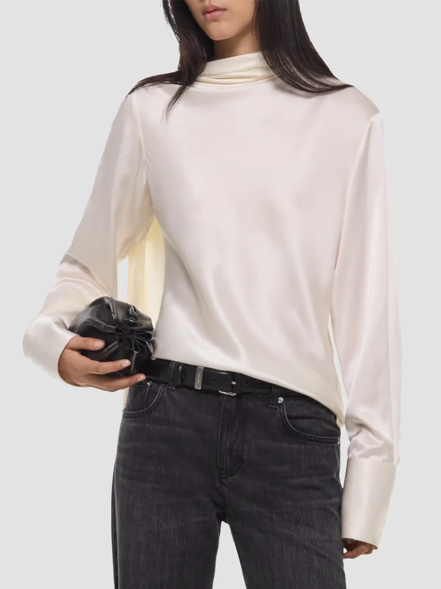 Helmut Lang Women's Silk Scarf Blouse | Thumbnail 4