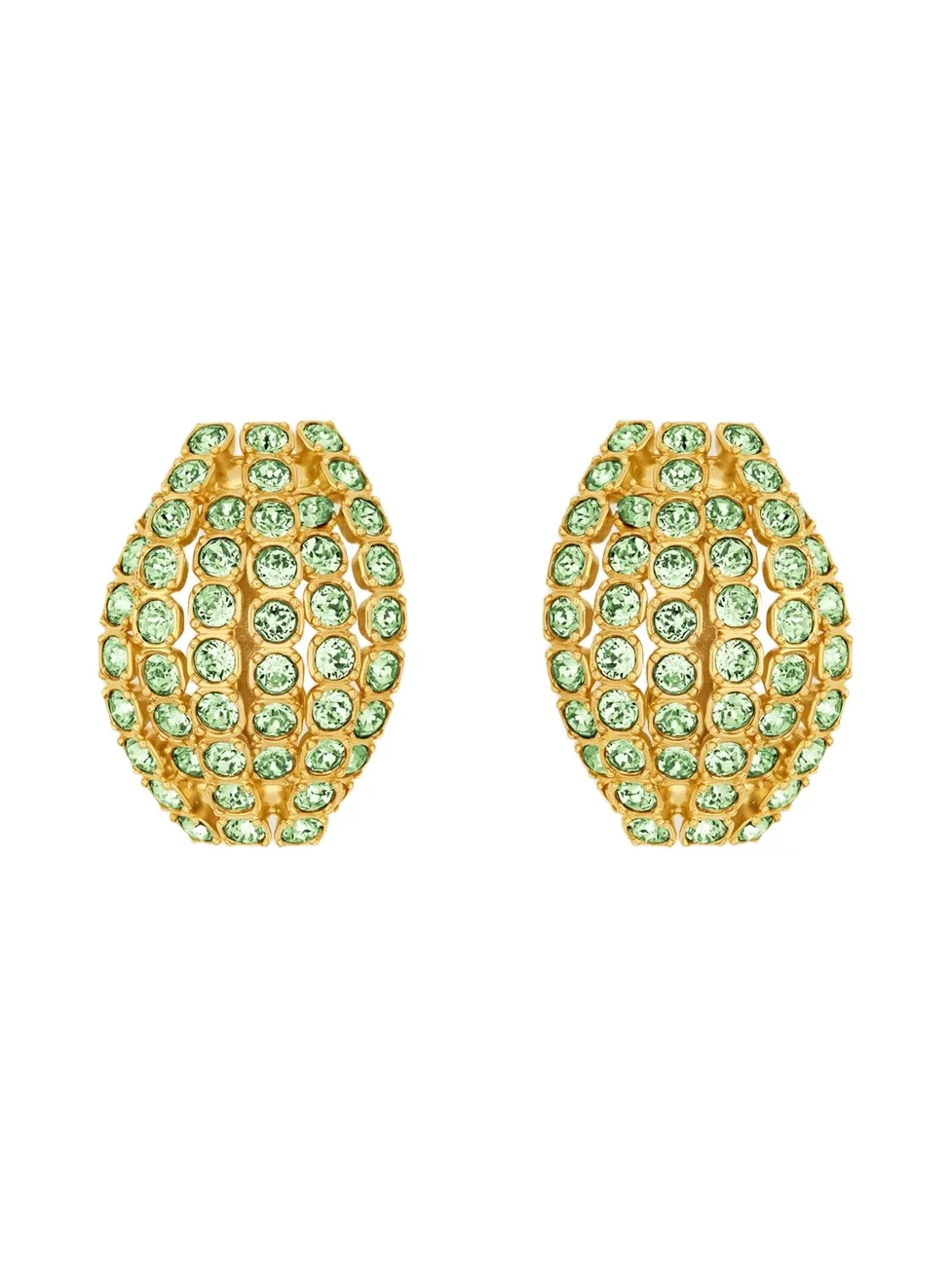 Women's 24K Gold-Plated & Glass Crystal Domed Earrings Women's 24K Gold-Plated & Glass Crystal Domed Earrings
