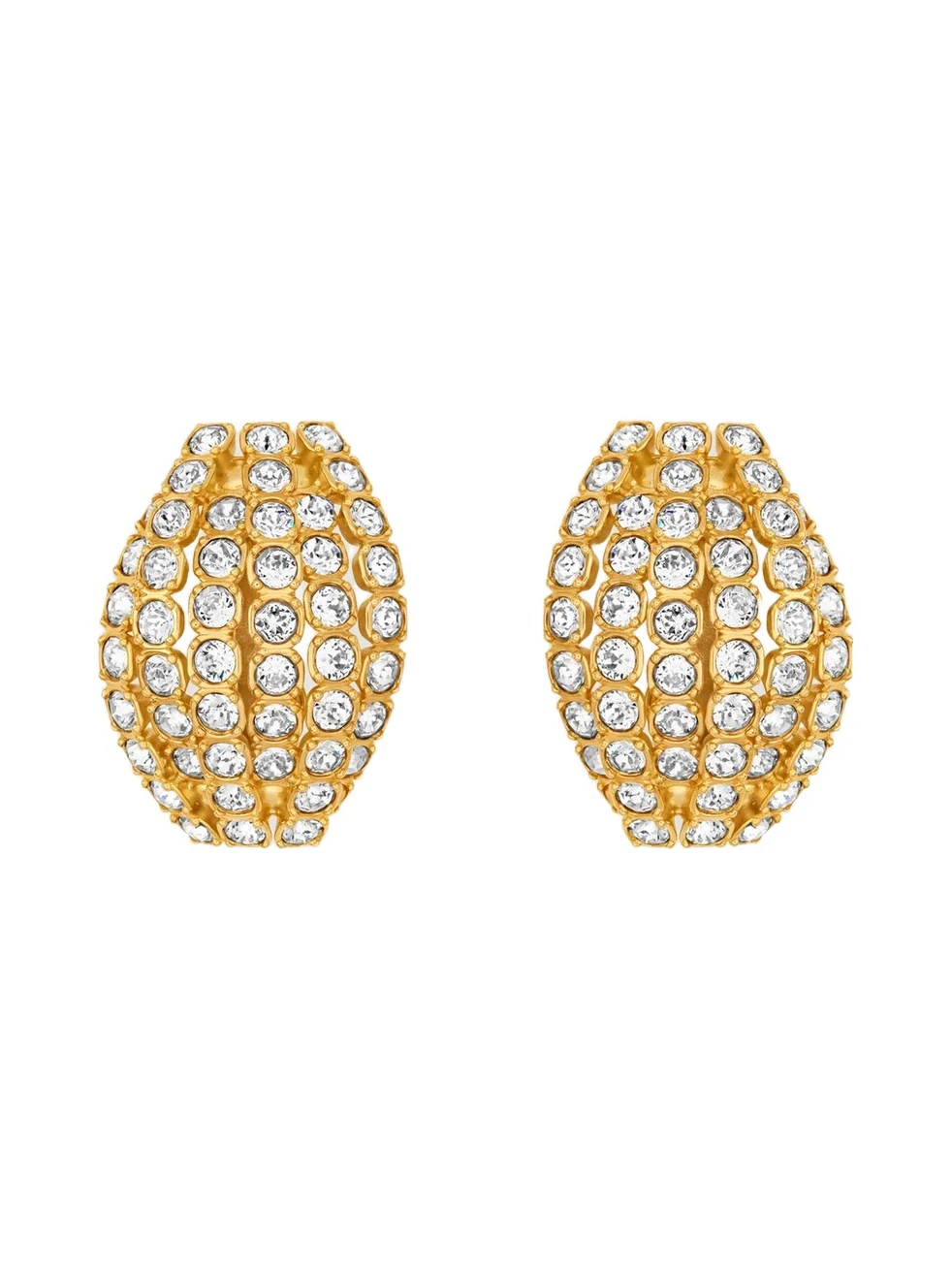 Women's 24K Gold-Plated & Glass Crystal Domed Earrings Women's 24K Gold-Plated & Glass Crystal Domed Earrings