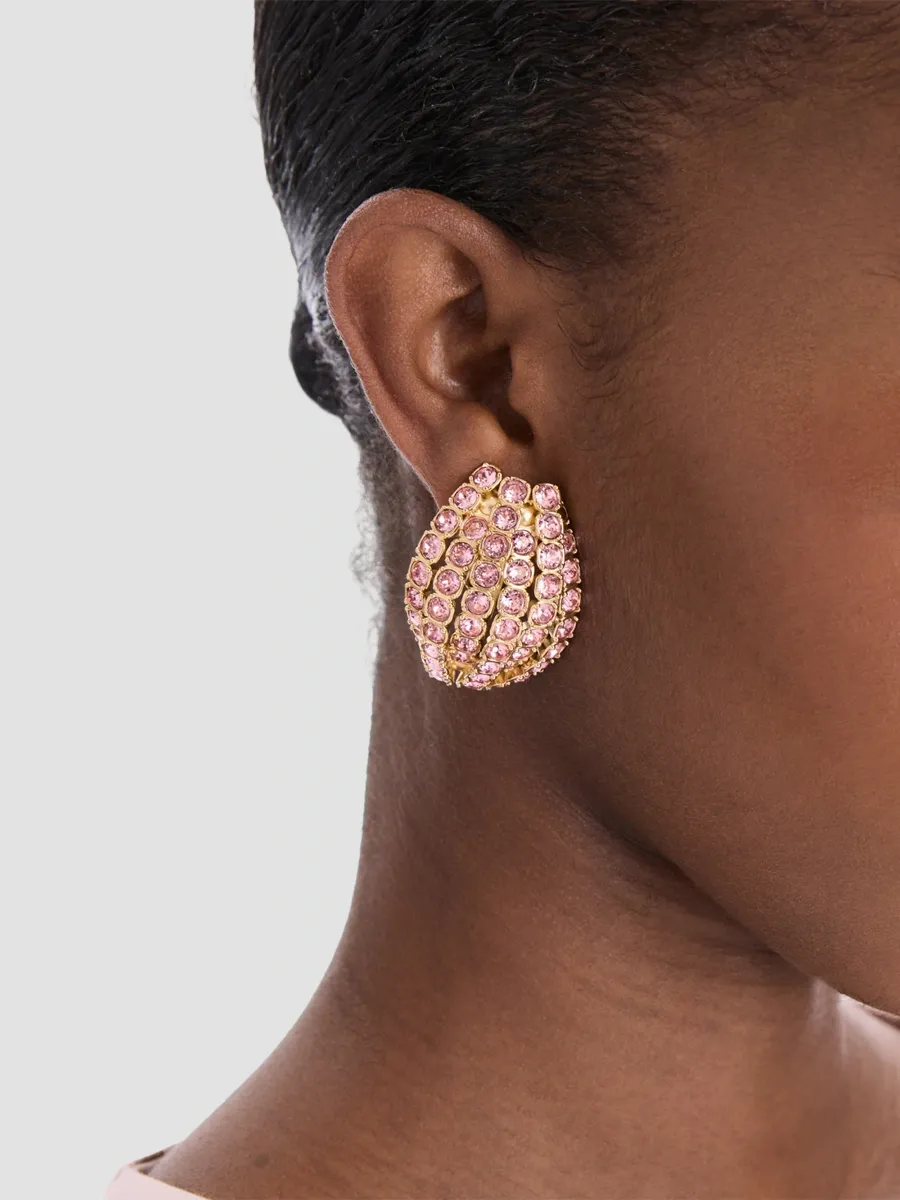 Oscar de la Renta Women's 24K Gold-Plated & Glass Crystal Domed Earrings | Thumbnail 2 Oscar de la Renta Women's 24K Gold-Plated & Glass Crystal Domed Earrings | Thumbnail 2