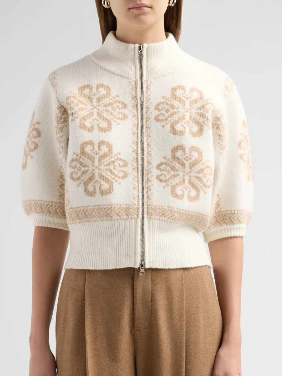 dh New York Women's Noella Fair Isle-Inpsired Full-Zip Sweater | Thumbnail 5 dh New York Women's Noella Fair Isle-Inpsired Full-Zip Sweater | Thumbnail 5