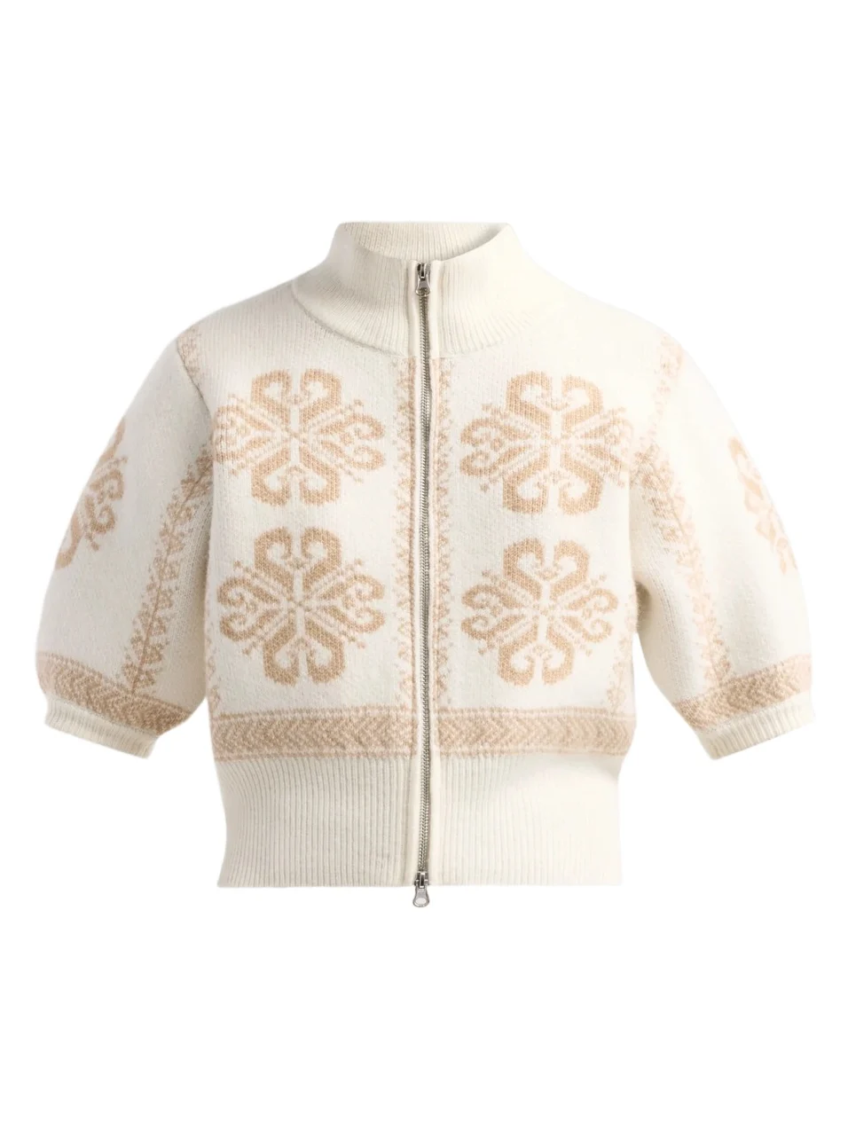 dh New York Women's Noella Fair Isle-Inpsired Full-Zip Sweater