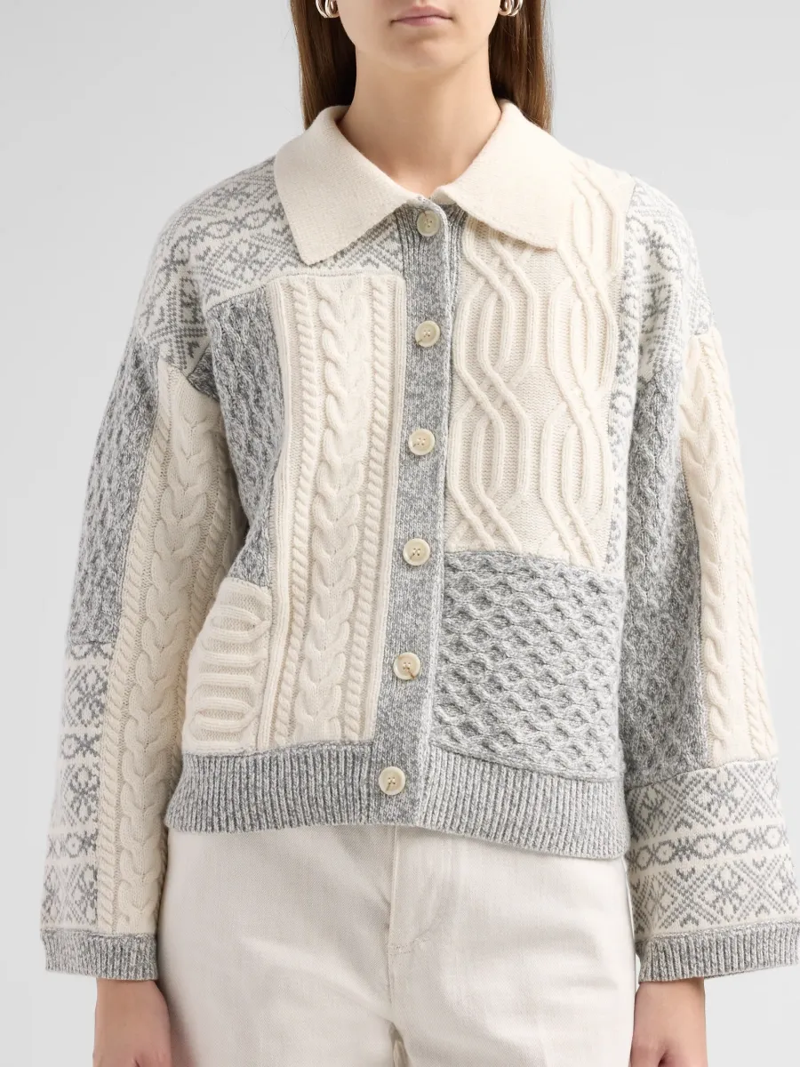 Design History Women's Marlow Patchwork Knit Cardigan | Thumbnail 5 Design History Women's Marlow Patchwork Knit Cardigan | Thumbnail 5