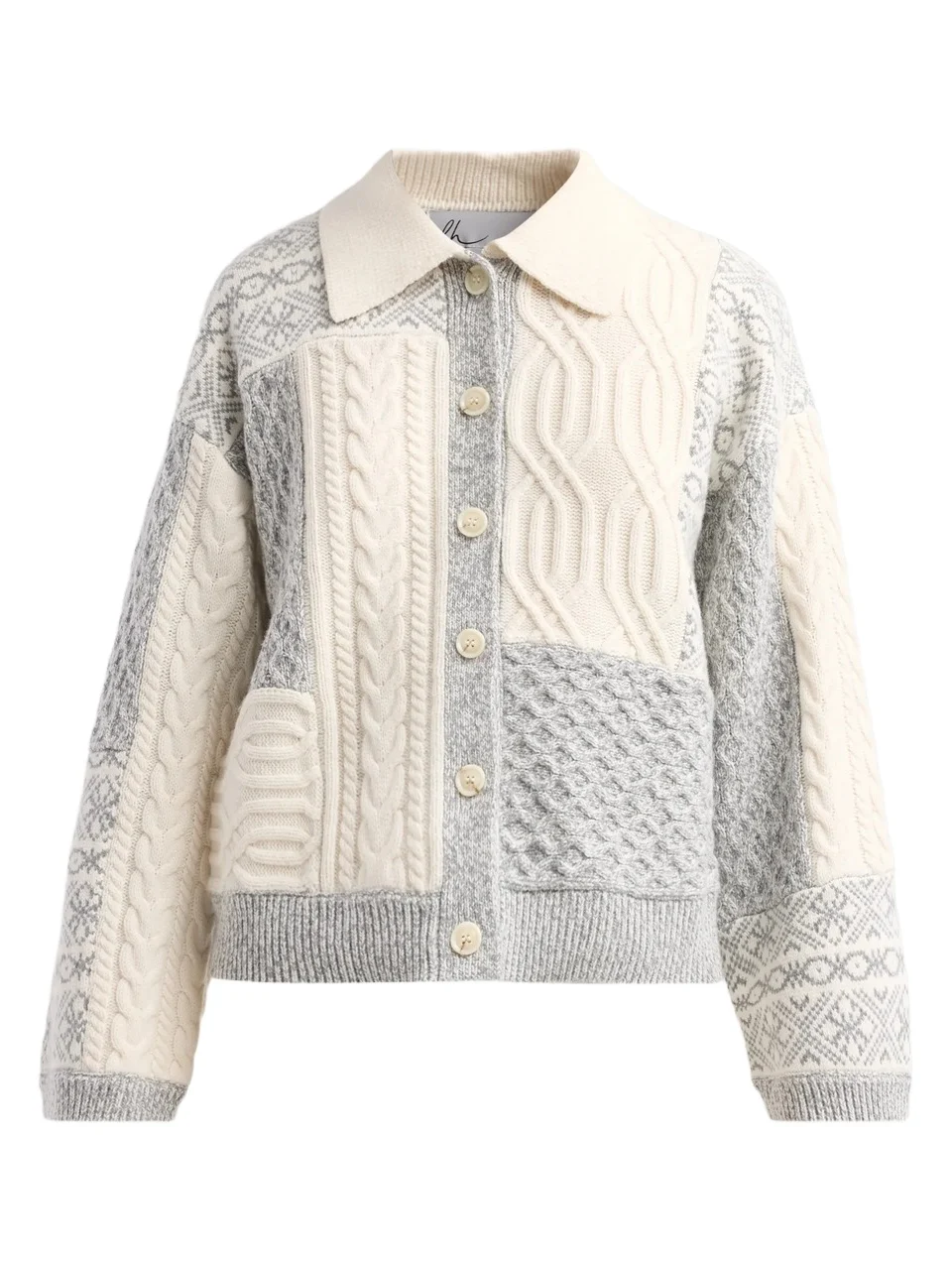 Design History Women's Marlow Patchwork Knit Cardigan