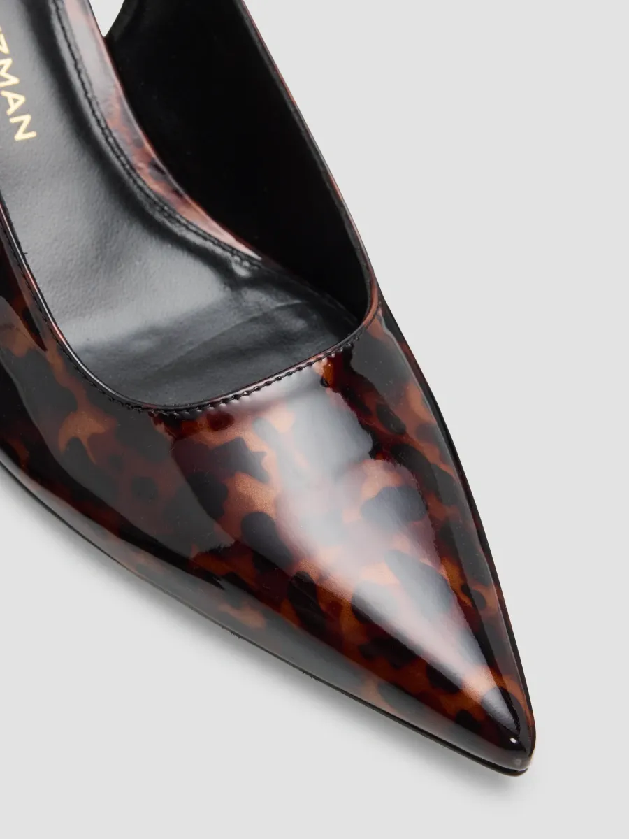 Stuart Weitzman Women's Vinnie 50MM Tortoiseshell Patent Leather Slingback Wedge Pumps | Thumbnail 5 Stuart Weitzman Women's Vinnie 50MM Tortoiseshell Patent Leather Slingback Wedge Pumps | Thumbnail 5