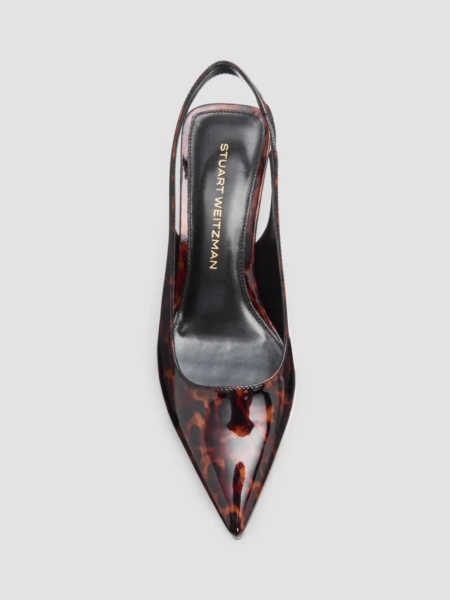 Stuart Weitzman Women's Vinnie 50MM Tortoiseshell Patent Leather Slingback Wedge Pumps | Thumbnail 6 Stuart Weitzman Women's Vinnie 50MM Tortoiseshell Patent Leather Slingback Wedge Pumps | Thumbnail 6