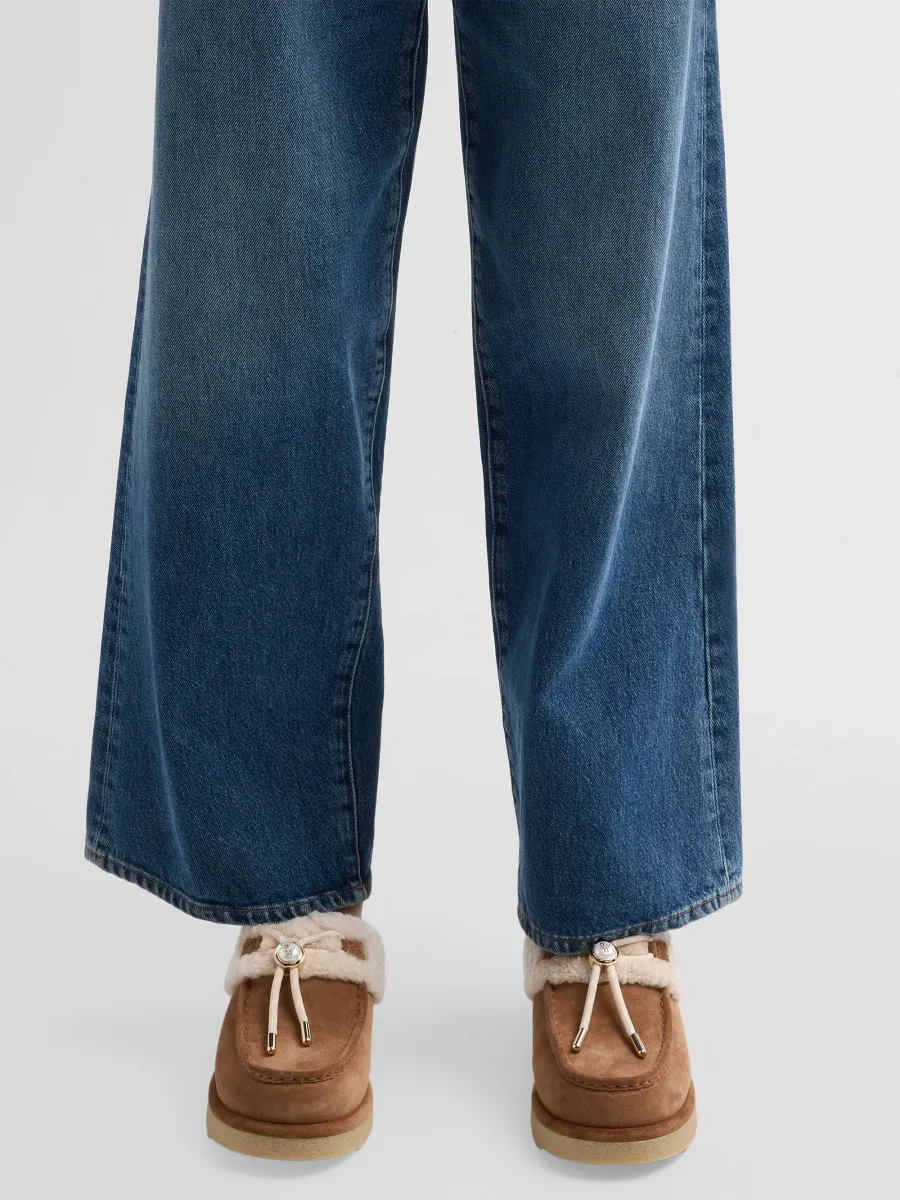 Stuart Weitzman Women's Vail Shearling-Lined Suede Mules | Thumbnail 2 Stuart Weitzman Women's Vail Shearling-Lined Suede Mules | Thumbnail 2