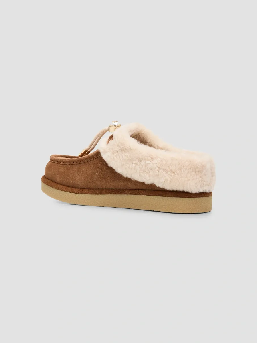 Stuart Weitzman Women's Vail Shearling-Lined Suede Mules | Thumbnail 4 Stuart Weitzman Women's Vail Shearling-Lined Suede Mules | Thumbnail 4