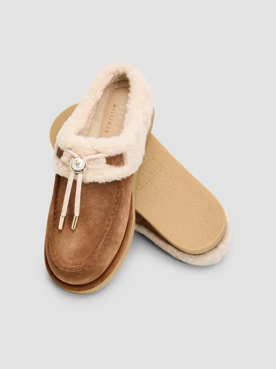 Stuart Weitzman Women's Vail Shearling-Lined Suede Mules | Thumbnail 6 Stuart Weitzman Women's Vail Shearling-Lined Suede Mules | Thumbnail 6