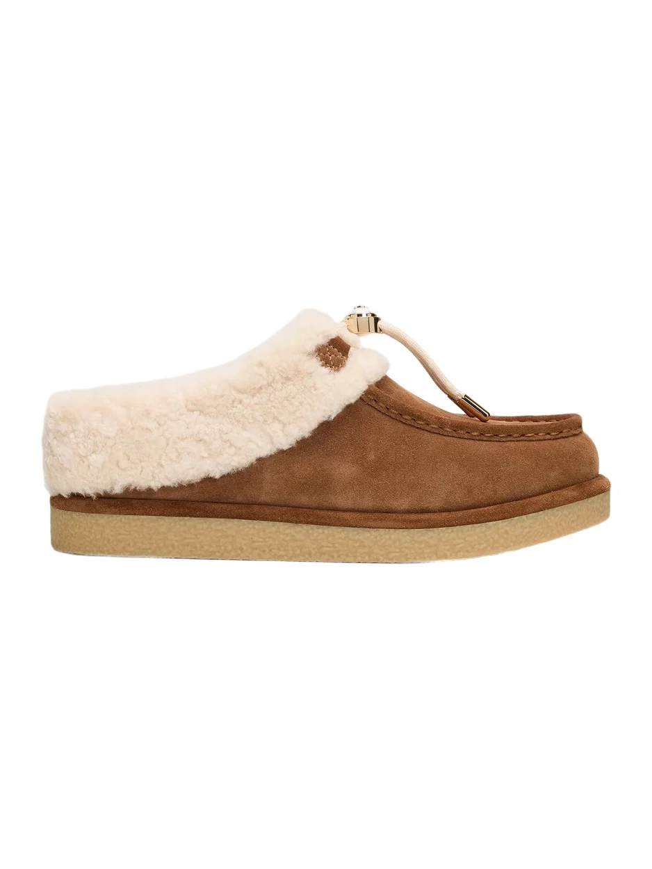 Stuart Weitzman Women's Vail Shearling-Lined Suede Mules