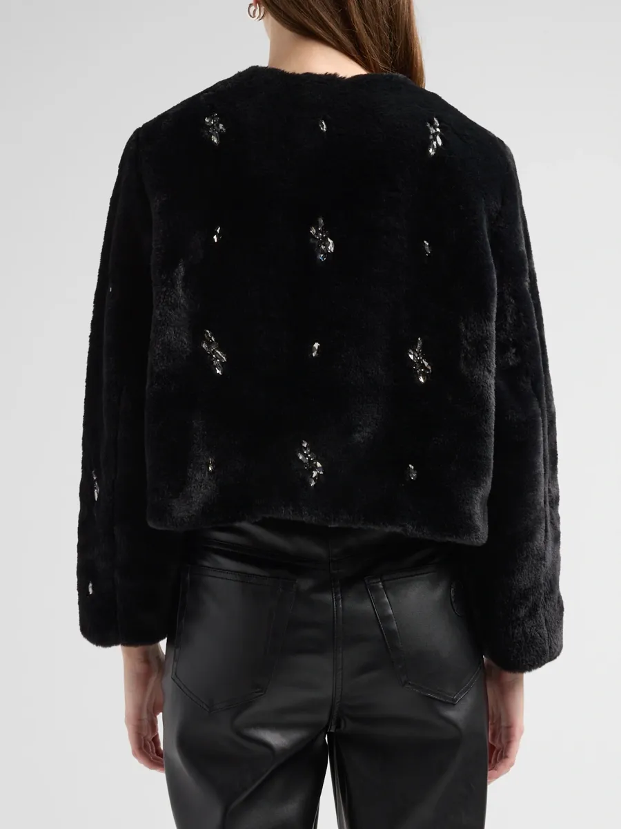 dh New York Women's Romy Hand-Beaded Faux Fur Jacket | Thumbnail 3