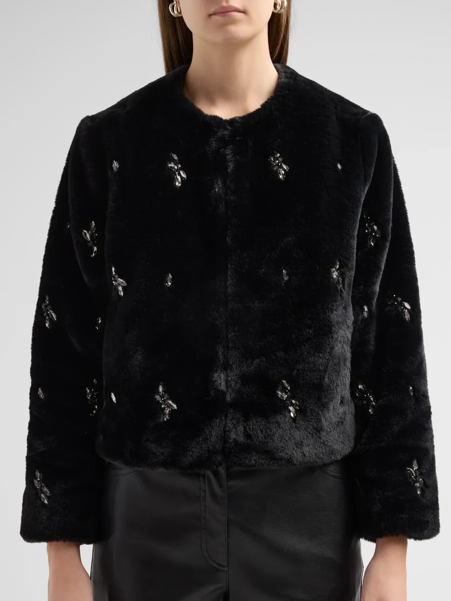 dh New York Women's Romy Hand-Beaded Faux Fur Jacket | Thumbnail 5