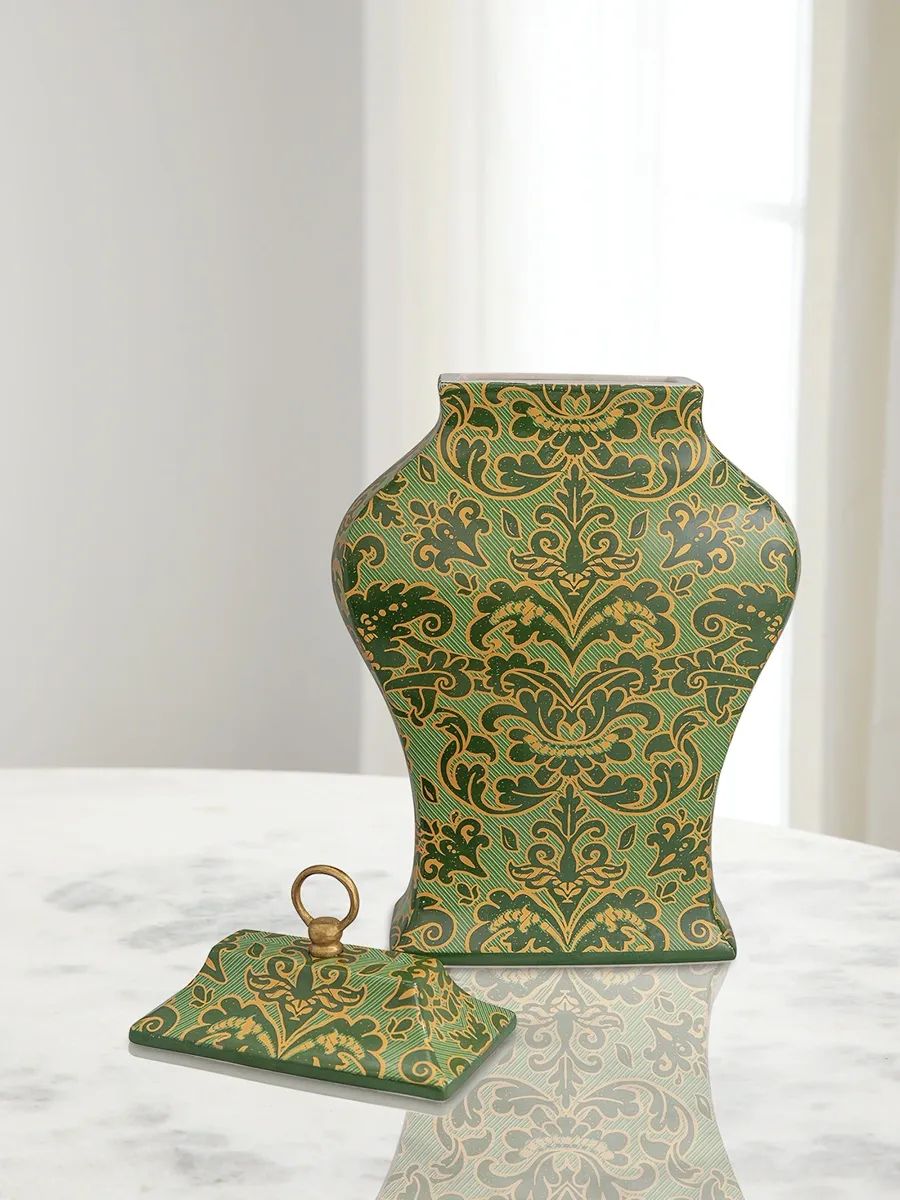 Port 68 Richmond Damask Green Jar | Thumbnail 2 Port 68 Richmond Damask Green Jar | Thumbnail 2