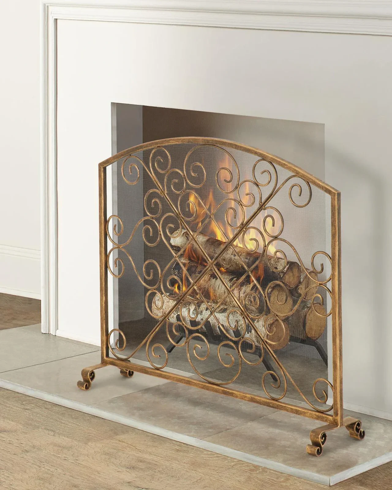 Dr. Livingston Iron Arched Fireplace Screen