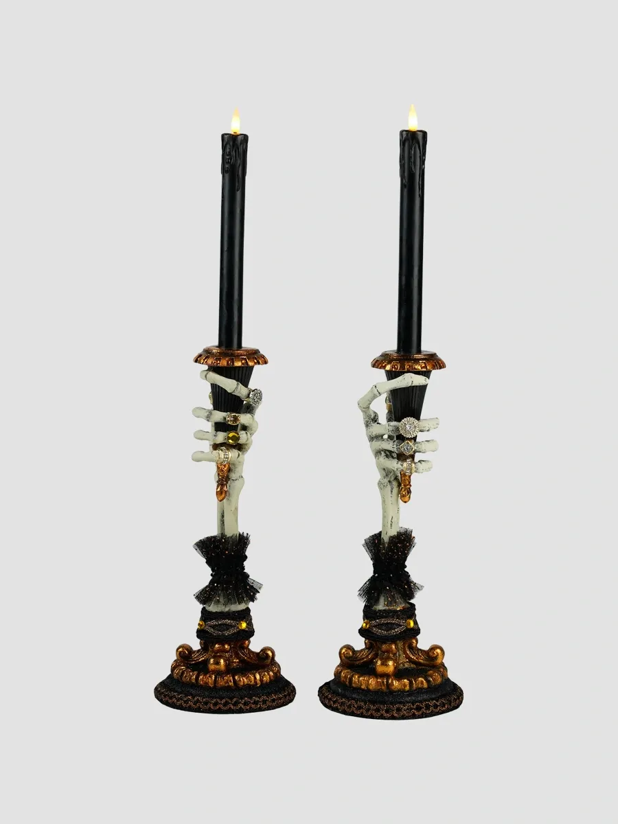 Katherine 's Collection Witching Hour Skeleton Hand 2-Piece Candleholder Set | Thumbnail 2 Katherine 's Collection Witching Hour Skeleton Hand 2-Piece Candleholder Set | Thumbnail 2