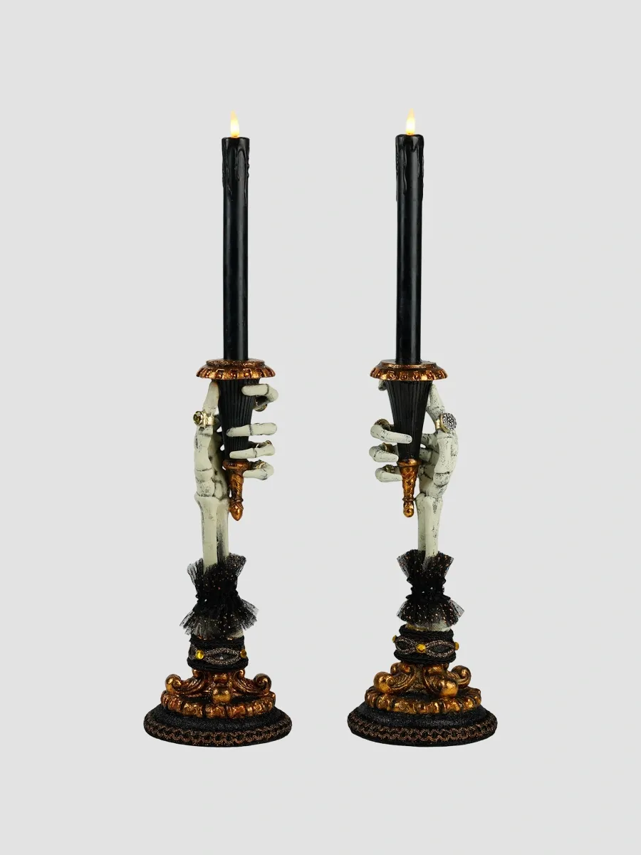 Katherine 's Collection Witching Hour Skeleton Hand 2-Piece Candleholder Set | Thumbnail 3 Katherine 's Collection Witching Hour Skeleton Hand 2-Piece Candleholder Set | Thumbnail 3
