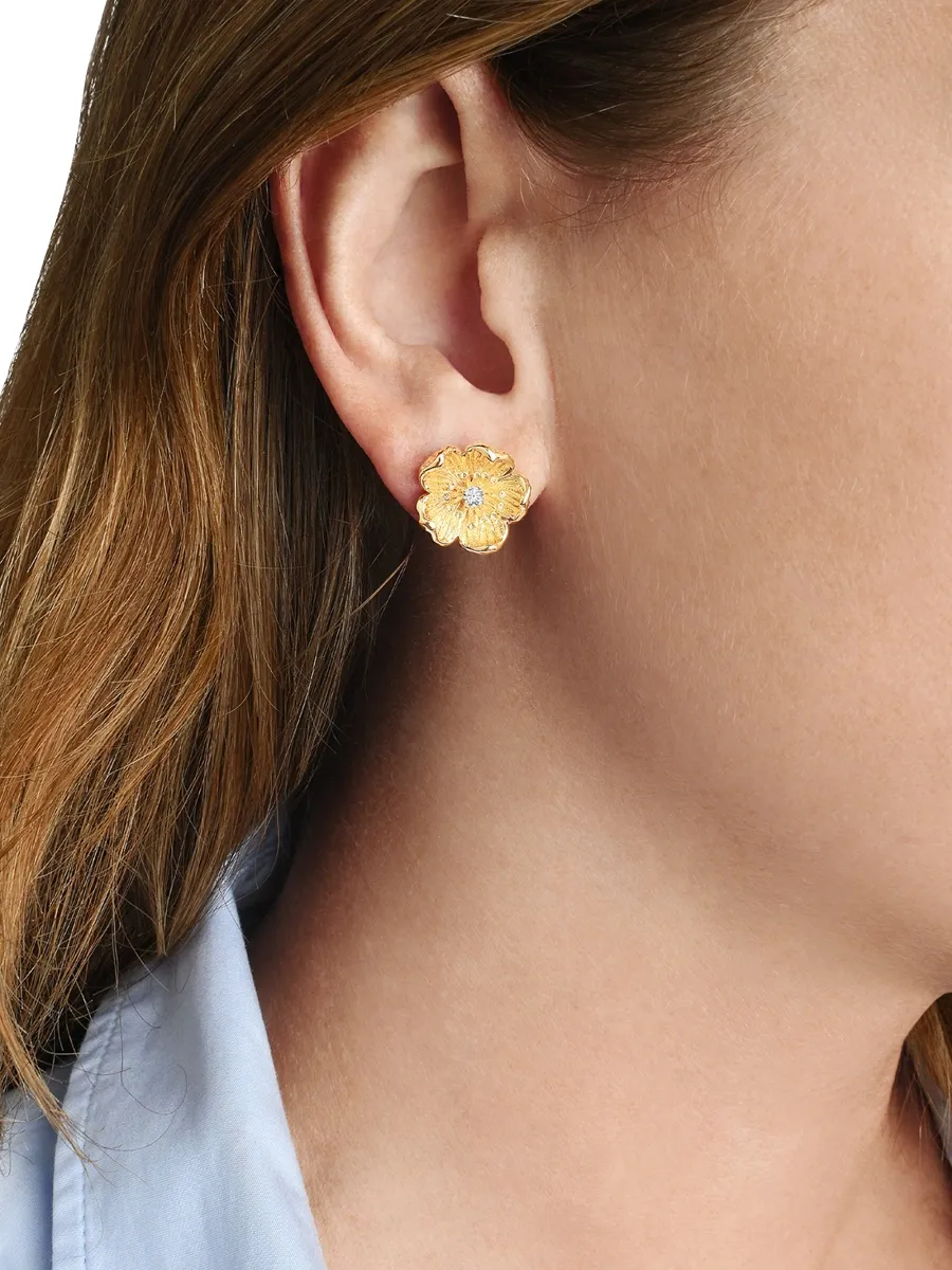 Anabel Aram Women's Wildflowers 18K-Gold-Plated & Cubic Zirconia Stud Earrings | Thumbnail 2 Anabel Aram Women's Wildflowers 18K-Gold-Plated & Cubic Zirconia Stud Earrings | Thumbnail 2