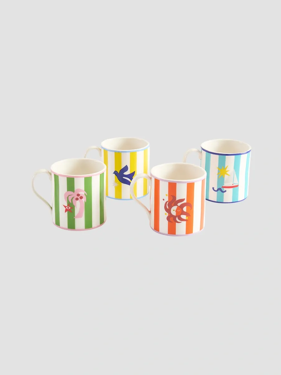Jonathan Adler Playa 4-Piece Striped Mug Set | Thumbnail 2 Jonathan Adler Playa 4-Piece Striped Mug Set | Thumbnail 2