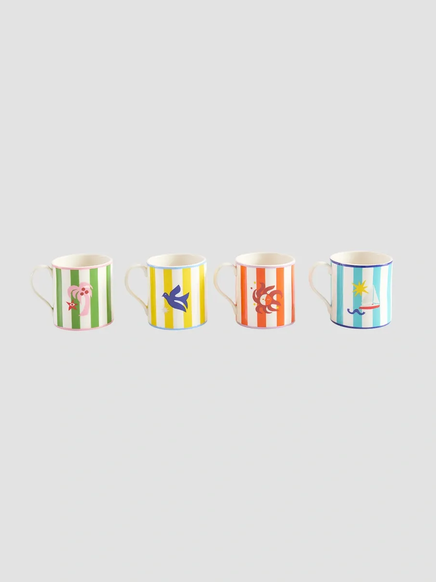 Jonathan Adler Playa 4-Piece Striped Mug Set | Thumbnail 3 Jonathan Adler Playa 4-Piece Striped Mug Set | Thumbnail 3