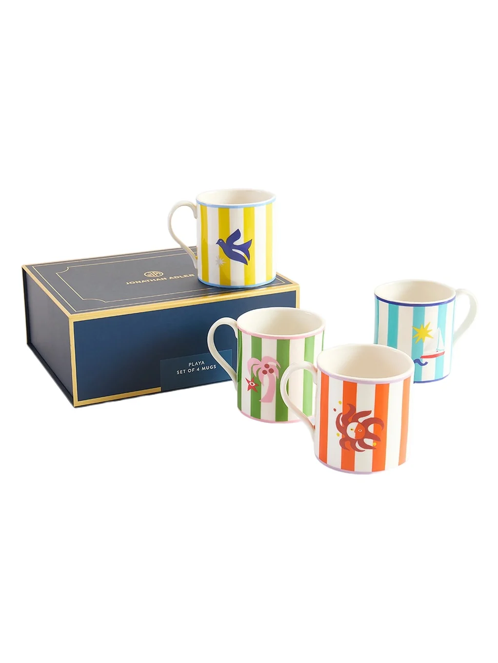 Playa 4-Piece Striped Mug Set Playa 4-Piece Striped Mug Set