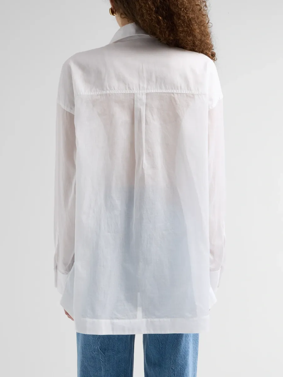 Brandon Maxwell Women's Barrett Cotton & Lace Tuxedo Shirt | Thumbnail 3 Brandon Maxwell Women's Barrett Cotton & Lace Tuxedo Shirt | Thumbnail 3