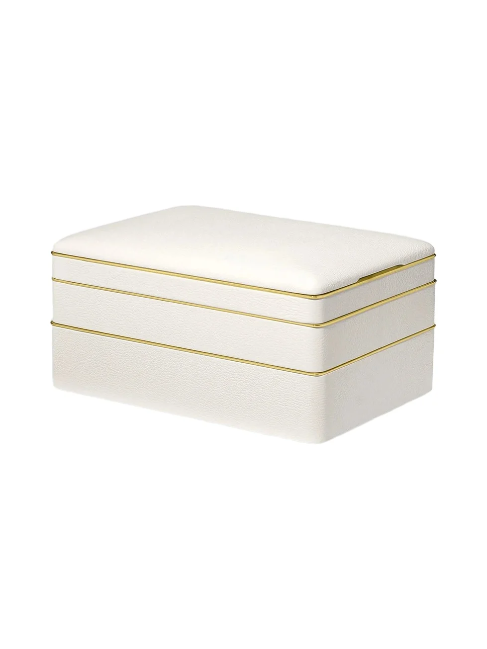Piero Leather Large Stacked Jewelry Box