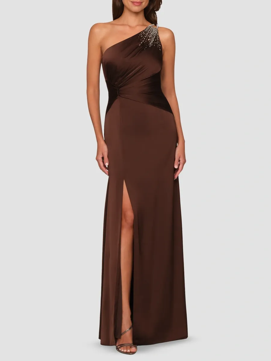 THEIA Women's Adriana One-Shoulder Satin Gown | Thumbnail 4 THEIA Women's Adriana One-Shoulder Satin Gown | Thumbnail 4