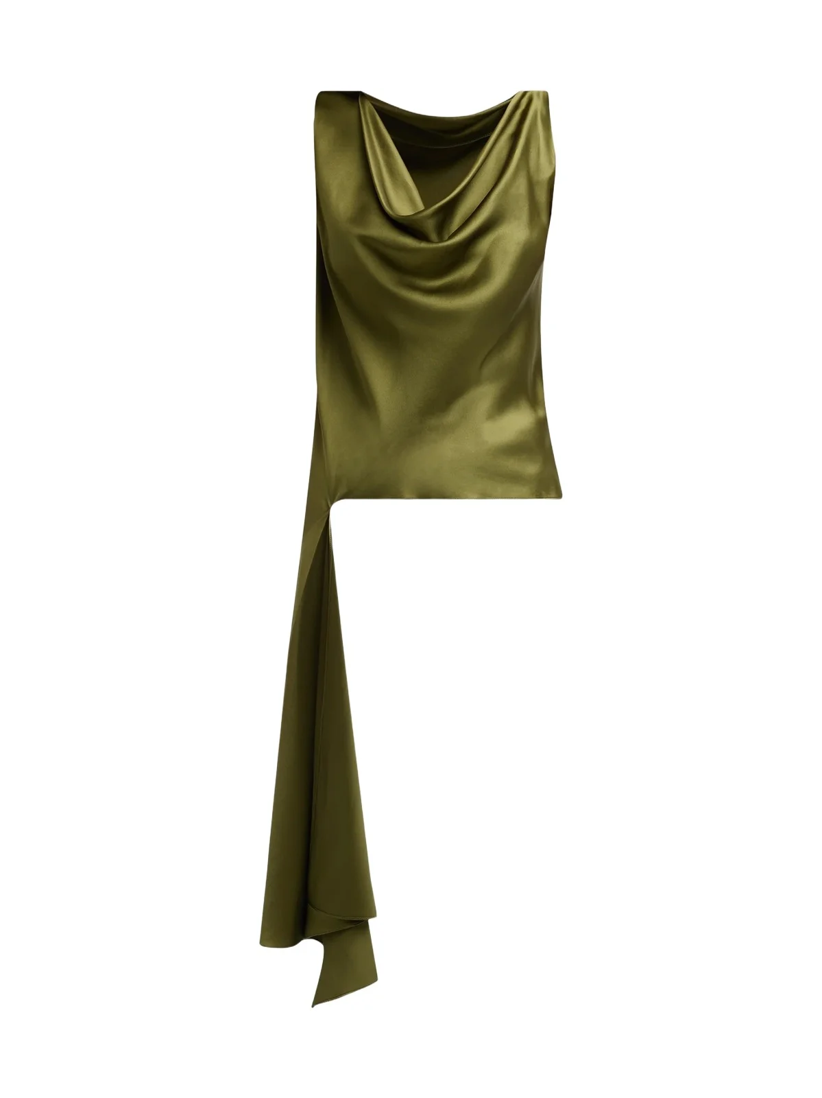 Women's Axel Draped Stretch-Silk Cowlneck Top
