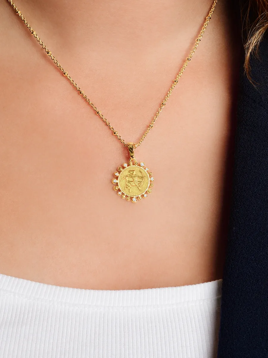 Anabel Aram Women's Zodiac 18K-Gold-Plated & Cubic Zirconia Pendant Necklace | Thumbnail 2 Anabel Aram Women's Zodiac 18K-Gold-Plated & Cubic Zirconia Pendant Necklace | Thumbnail 2