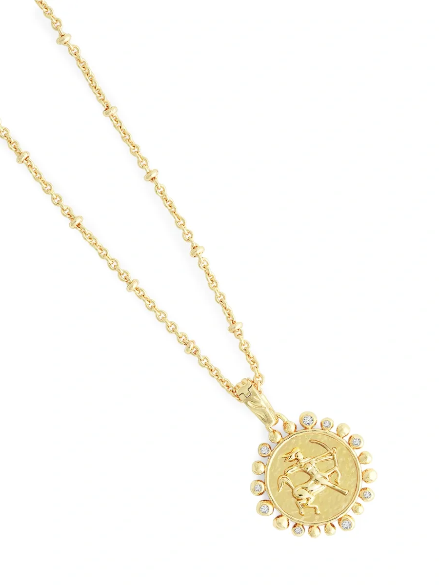 Anabel Aram Women's Zodiac 18K-Gold-Plated & Cubic Zirconia Pendant Necklace | Thumbnail 4 Anabel Aram Women's Zodiac 18K-Gold-Plated & Cubic Zirconia Pendant Necklace | Thumbnail 4