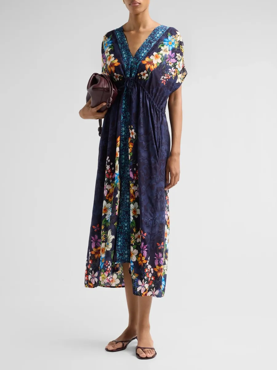 Johnny Was Women's Imogen Floral V-Neck Caftan Midi Dress | Thumbnail 4 Johnny Was Women's Imogen Floral V-Neck Caftan Midi Dress | Thumbnail 4