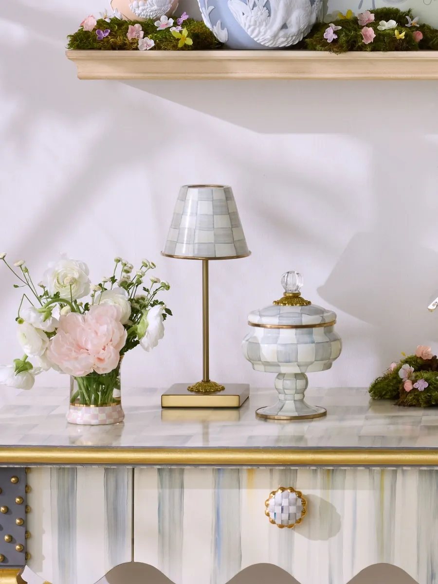 MacKenzie-Childs Sterling Check Rechargeable Cafe Table Lamp | Thumbnail 4 MacKenzie-Childs Sterling Check Rechargeable Cafe Table Lamp | Thumbnail 4