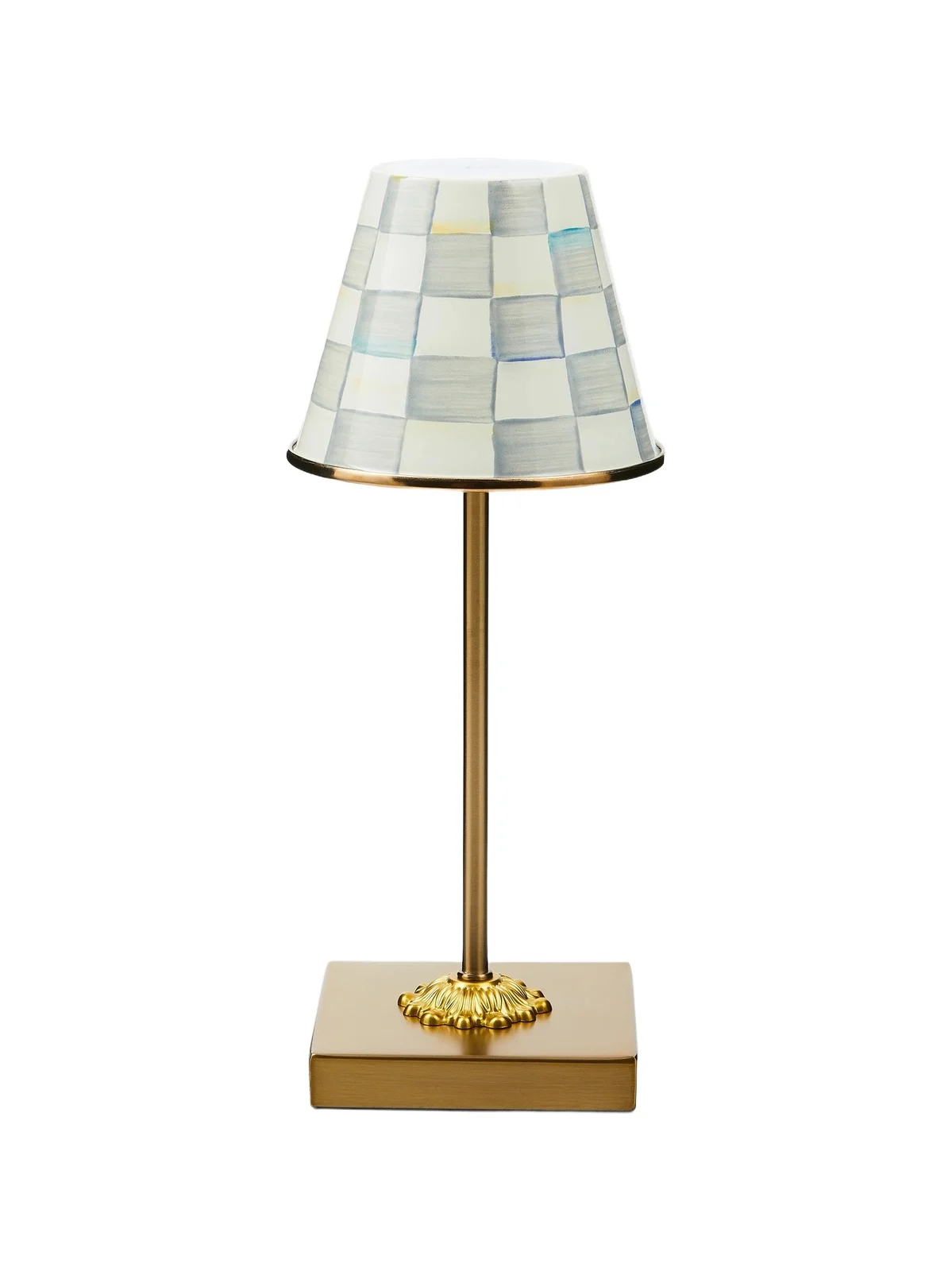 MacKenzie-Childs Sterling Check Rechargeable Cafe Table Lamp