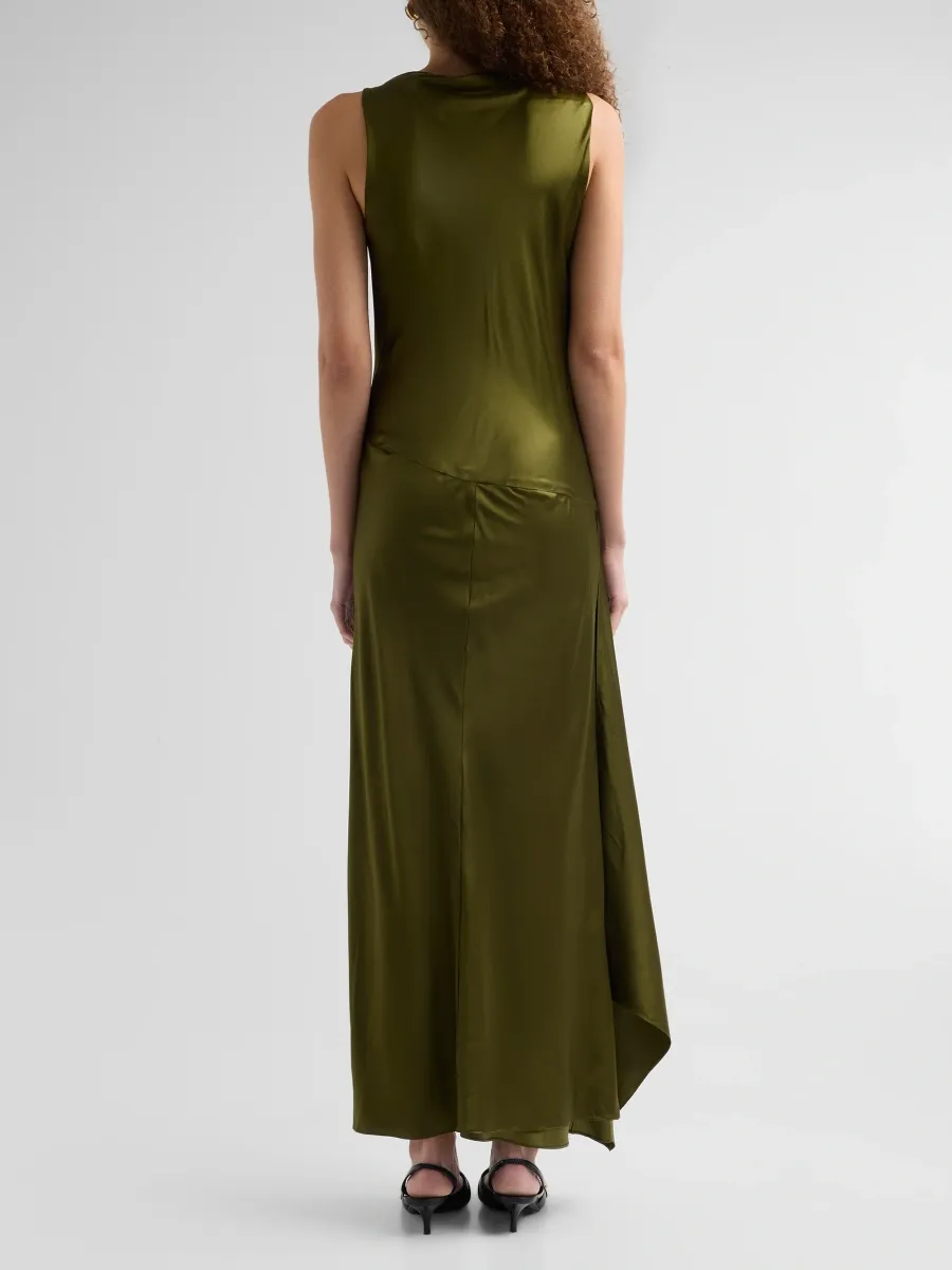 Brandon Maxwell Women's Wynn Asymmetric Stretch-Silk Maxi Dress | Thumbnail 3 Brandon Maxwell Women's Wynn Asymmetric Stretch-Silk Maxi Dress | Thumbnail 3