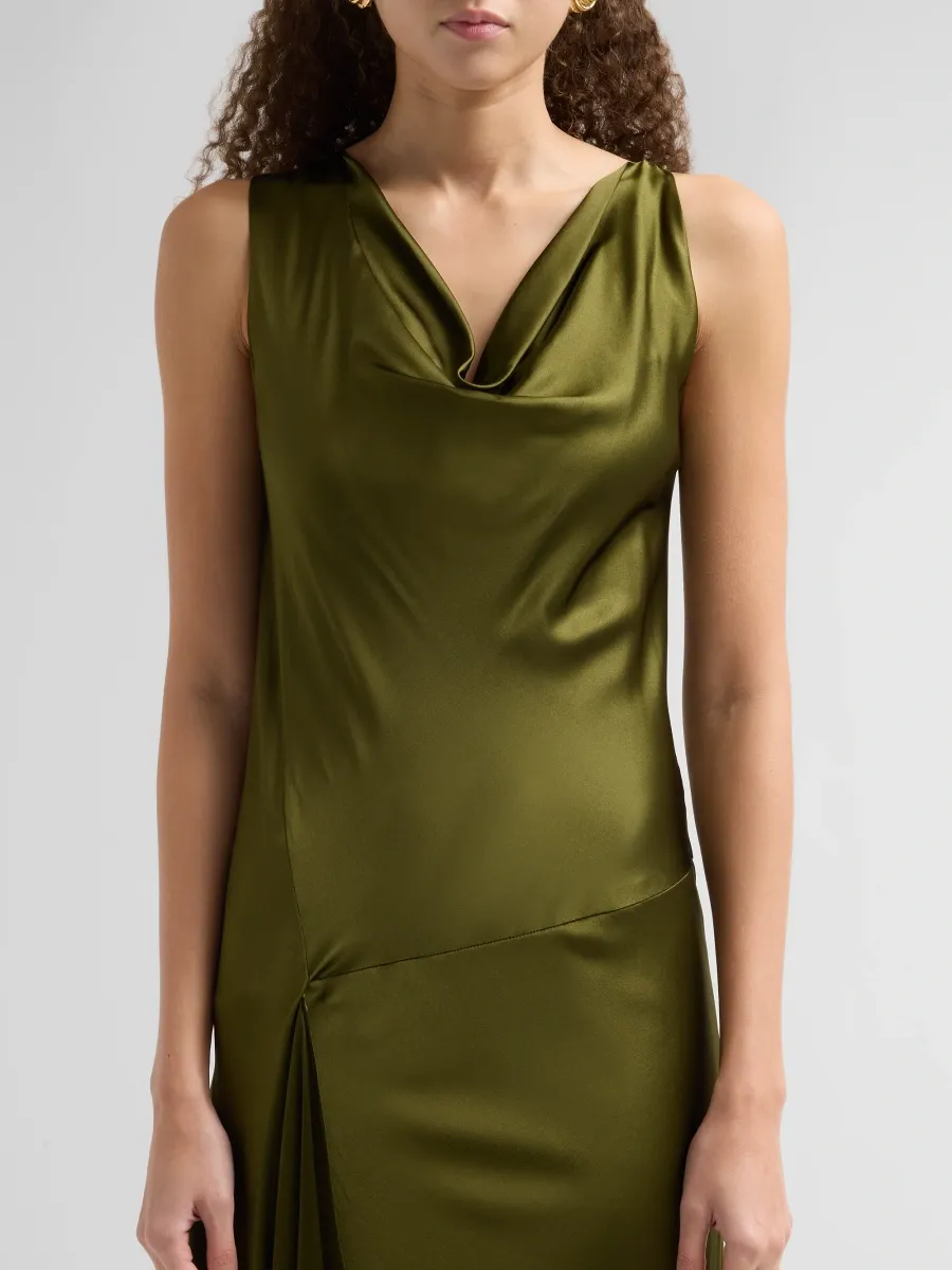 Brandon Maxwell Women's Wynn Asymmetric Stretch-Silk Maxi Dress | Thumbnail 5 Brandon Maxwell Women's Wynn Asymmetric Stretch-Silk Maxi Dress | Thumbnail 5
