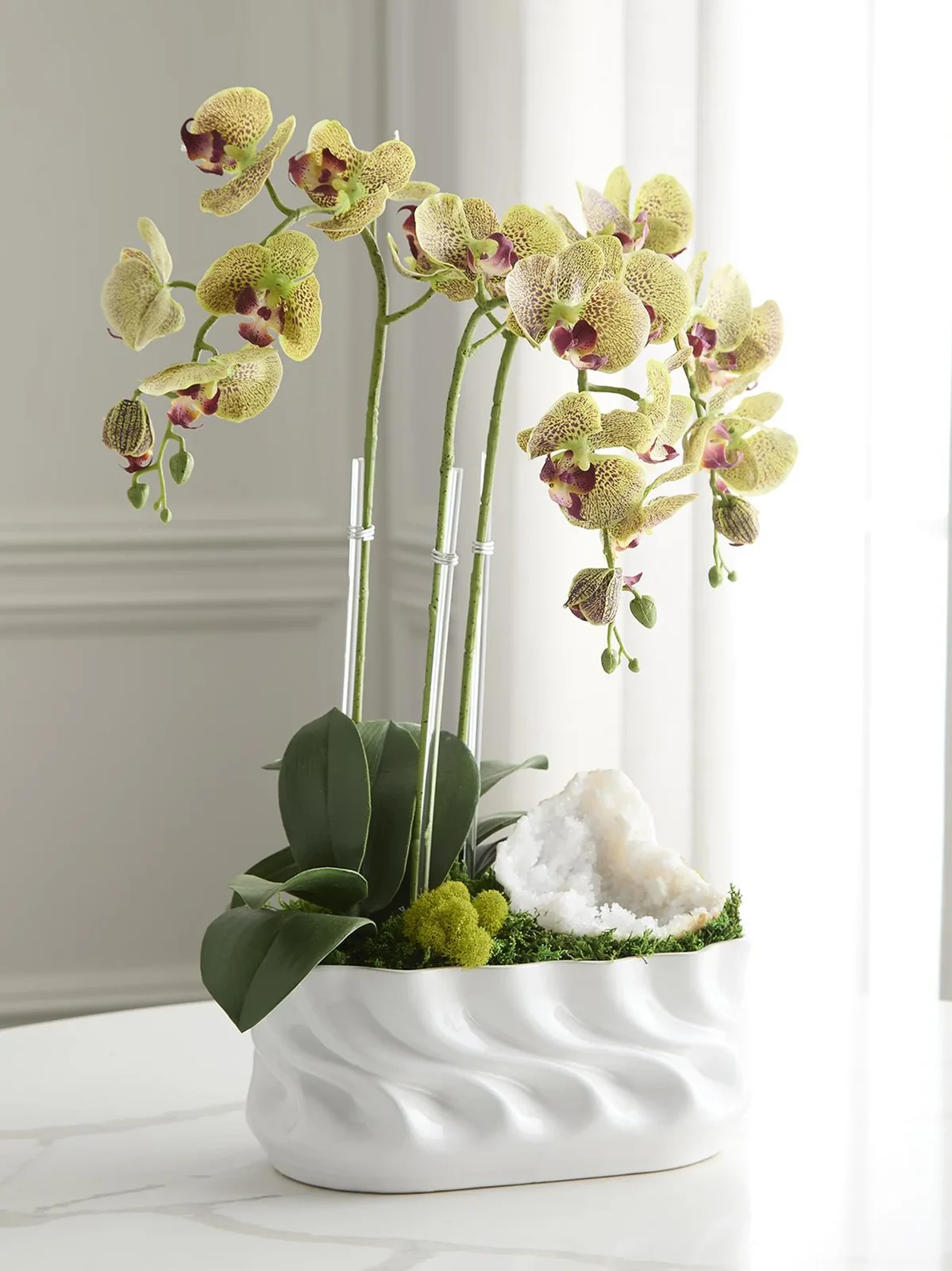 TC Floral Artificial Triple Orchid Floral Arrangement