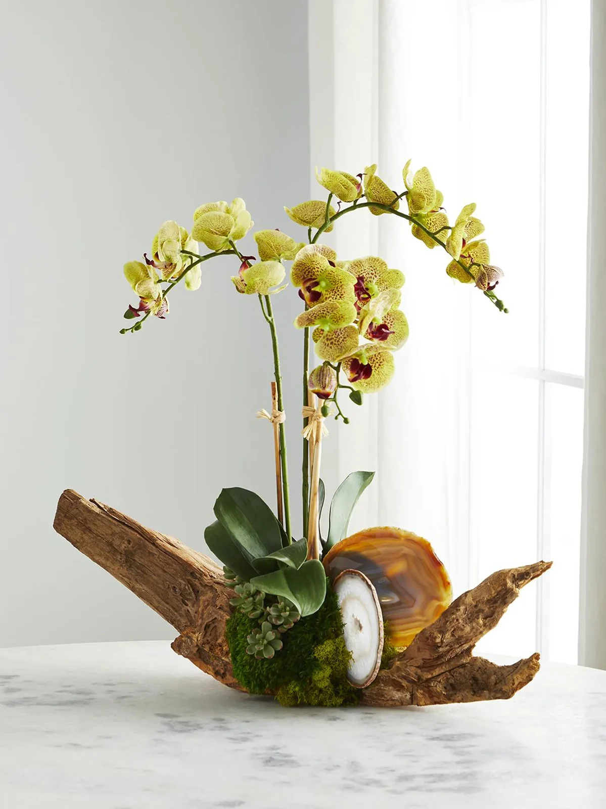 TC Floral Artificial Green Orchid Arrangement