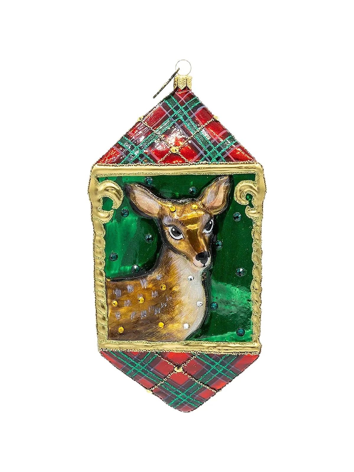 Jay Strongwater Holiday Plaid Woodland Animal Ornament