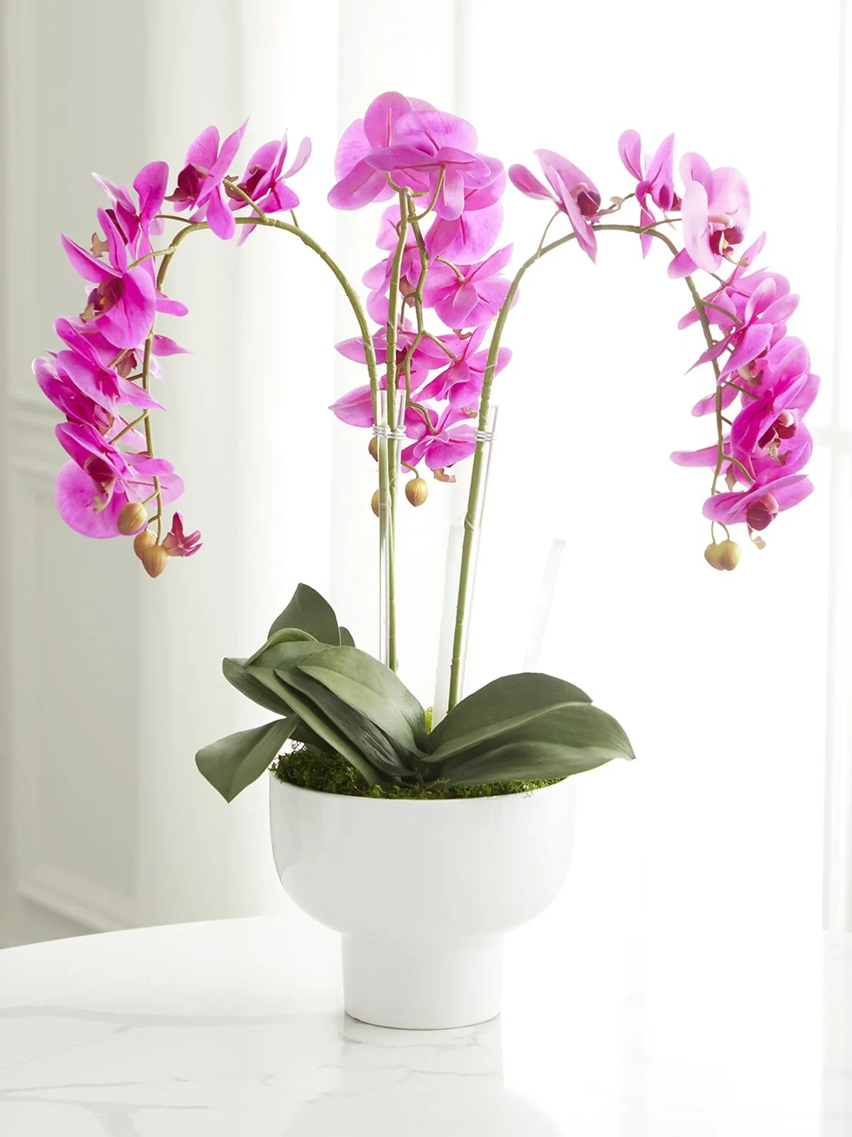 Artificial Triple Orchid Floral Arrangement Artificial Triple Orchid Floral Arrangement