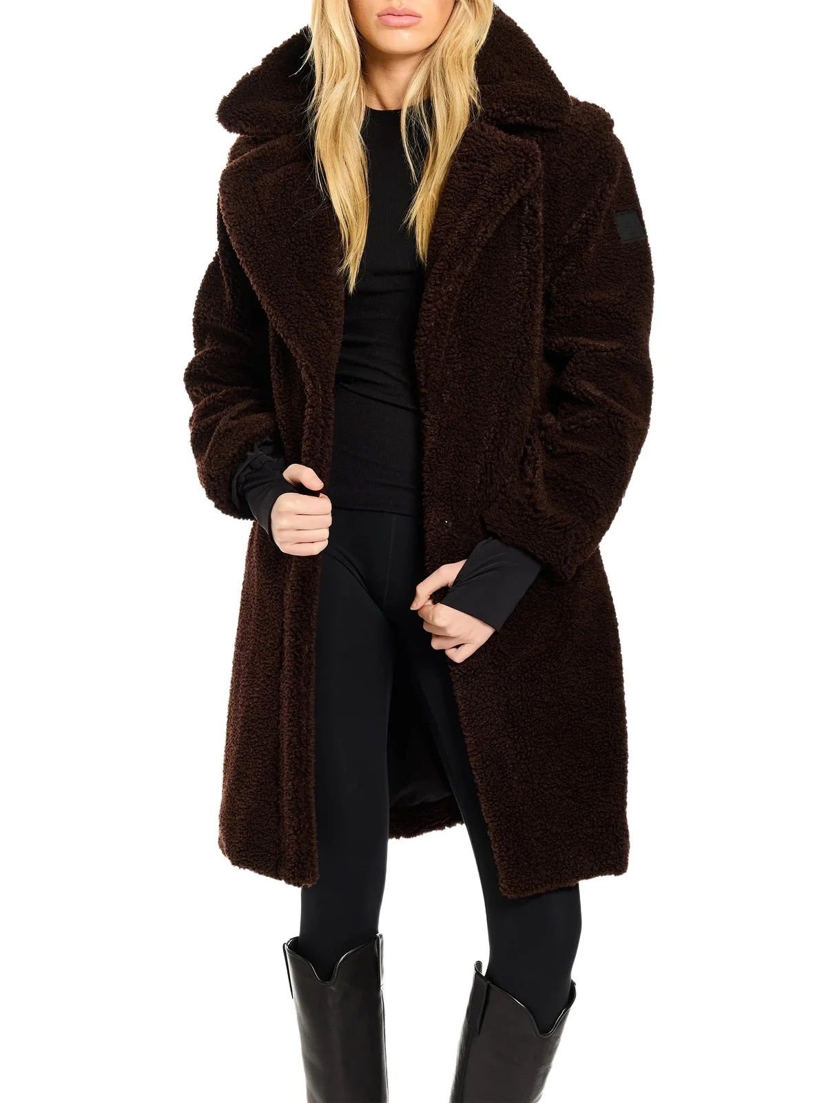 Sam. SAM. Women's Sherpa Leather-Trimmed Coat