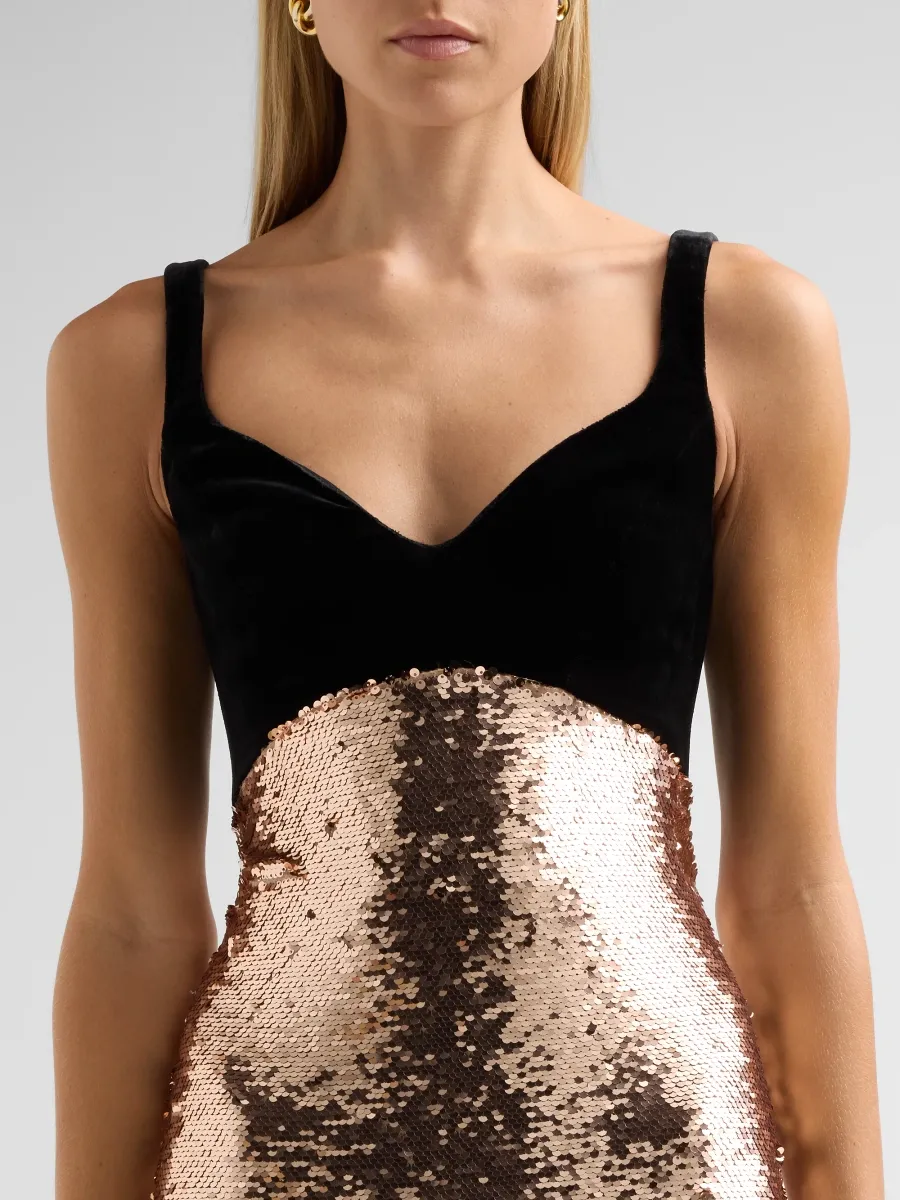MONIQUE LHUILLIER Women's Colorblocked Sequin-Embellished Gown | Thumbnail 5 MONIQUE LHUILLIER Women's Colorblocked Sequin-Embellished Gown | Thumbnail 5