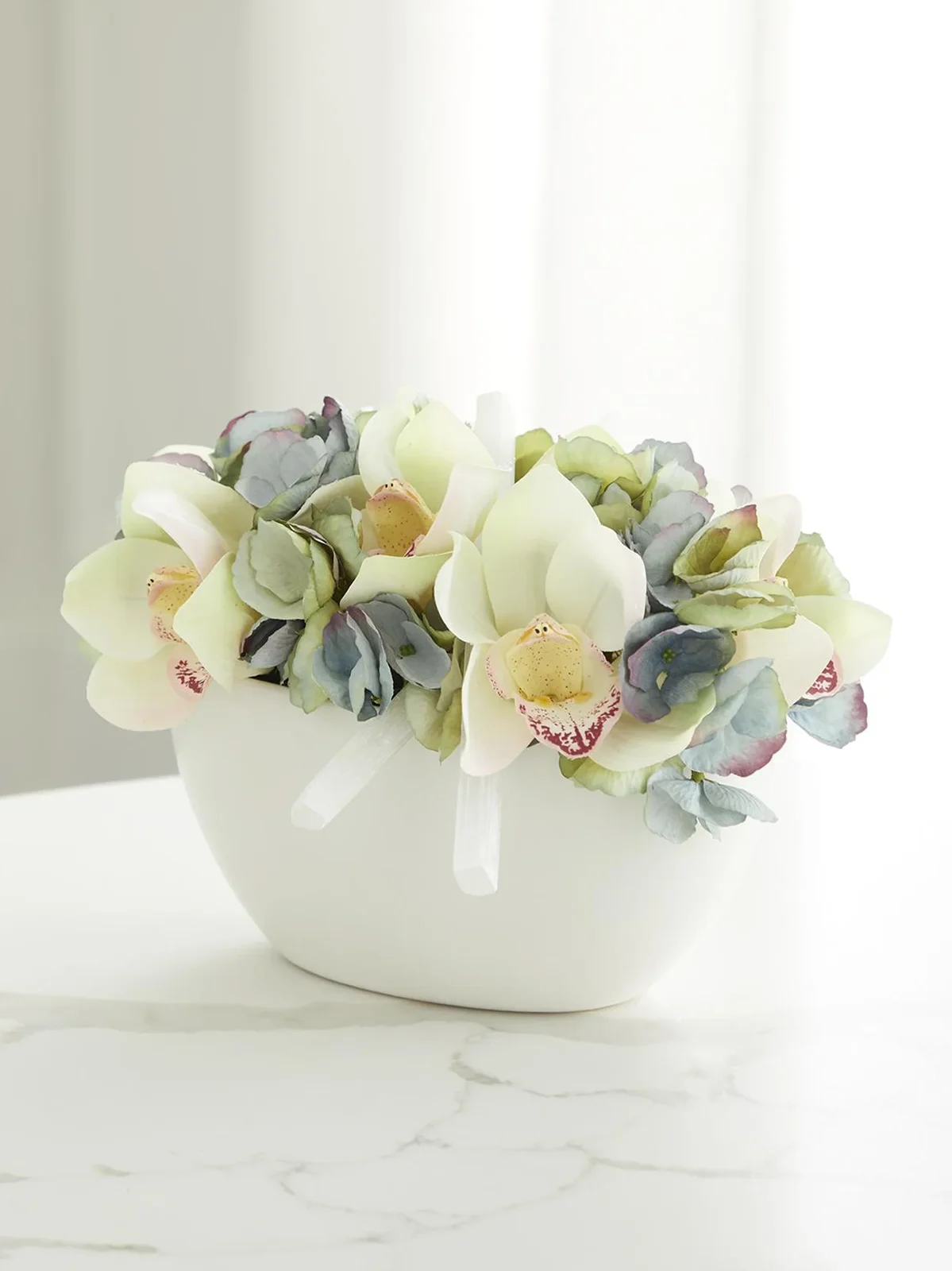 TC Floral Artificial Hydrangea & Orchid Floral Arrangement