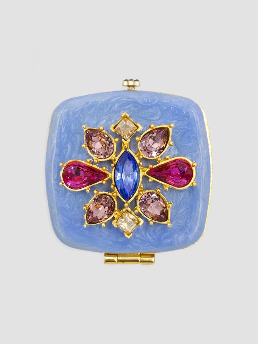 Jay Strongwater Flora Fauna Luella Embellished Square Compact Mirror | Thumbnail 4 Jay Strongwater Flora Fauna Luella Embellished Square Compact Mirror | Thumbnail 4