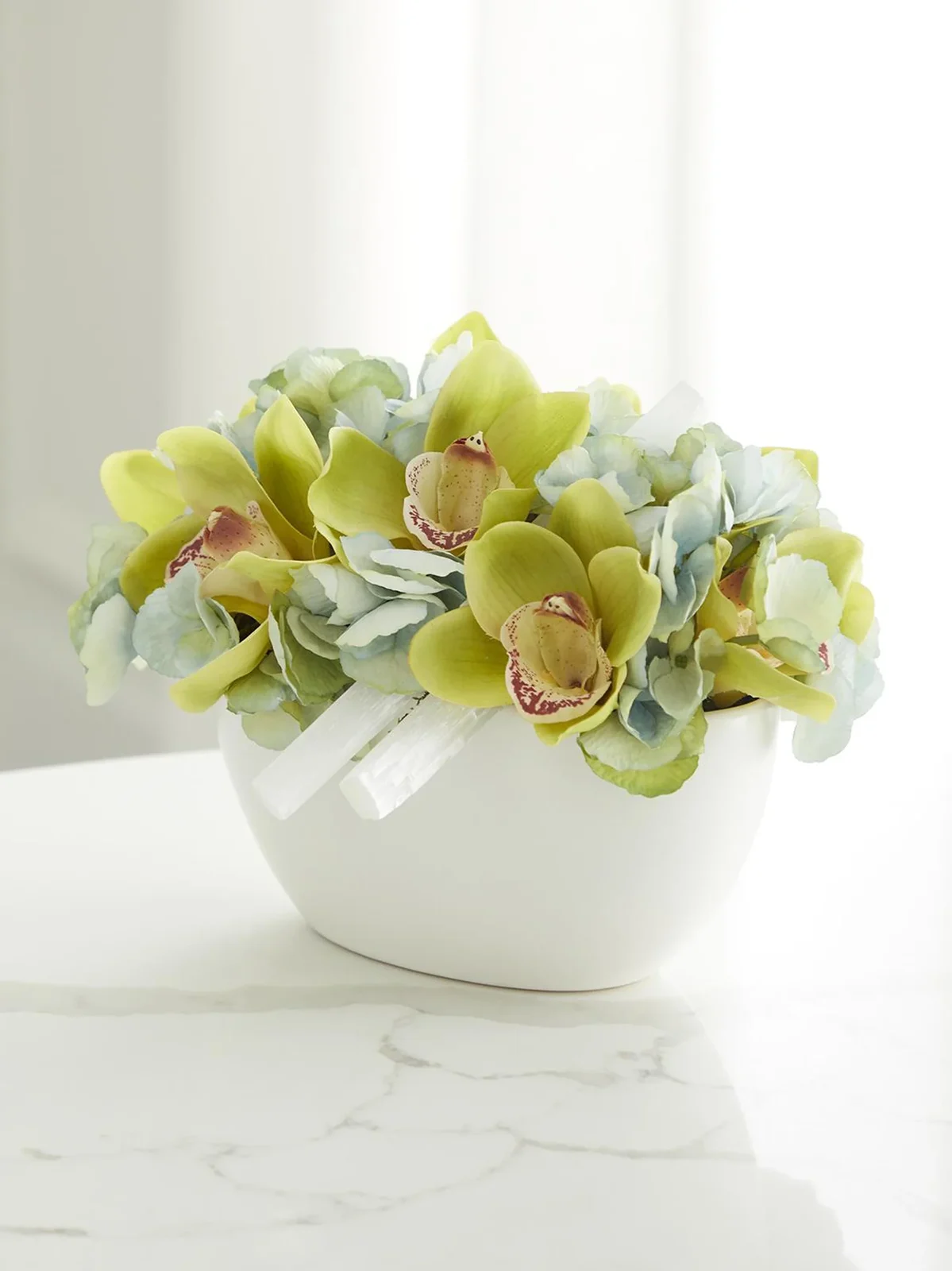 TC Floral Artificial Hydrangea & Orchid Floral Arrangement