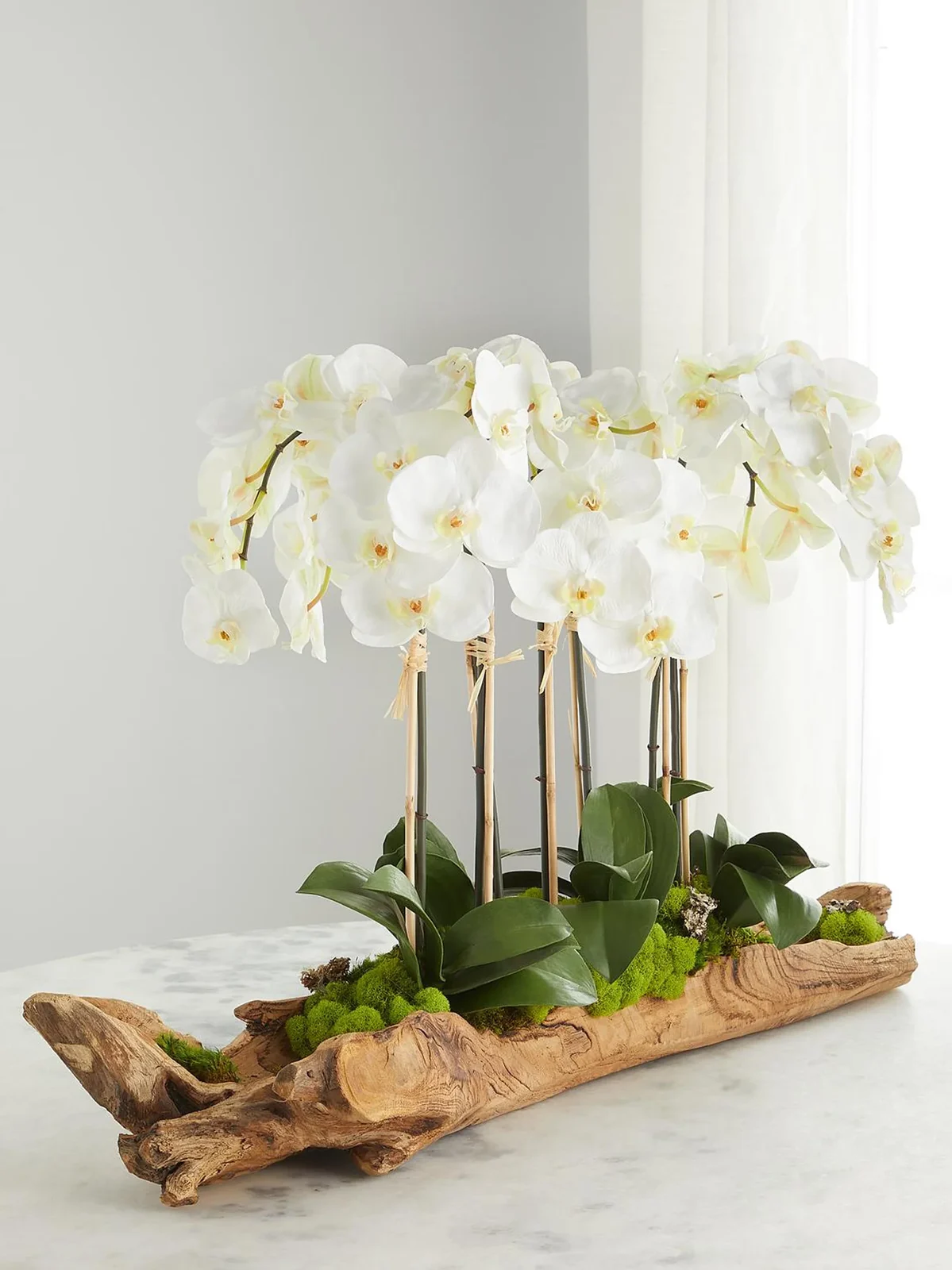 TC Floral Artificial White Orchids Floral Arrangement