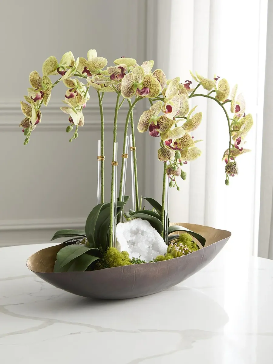 TC Floral Artificial Orchids & Quartz Arrangement - Green | Thumbnail 2 TC Floral Artificial Orchids & Quartz Arrangement - Green | Thumbnail 2