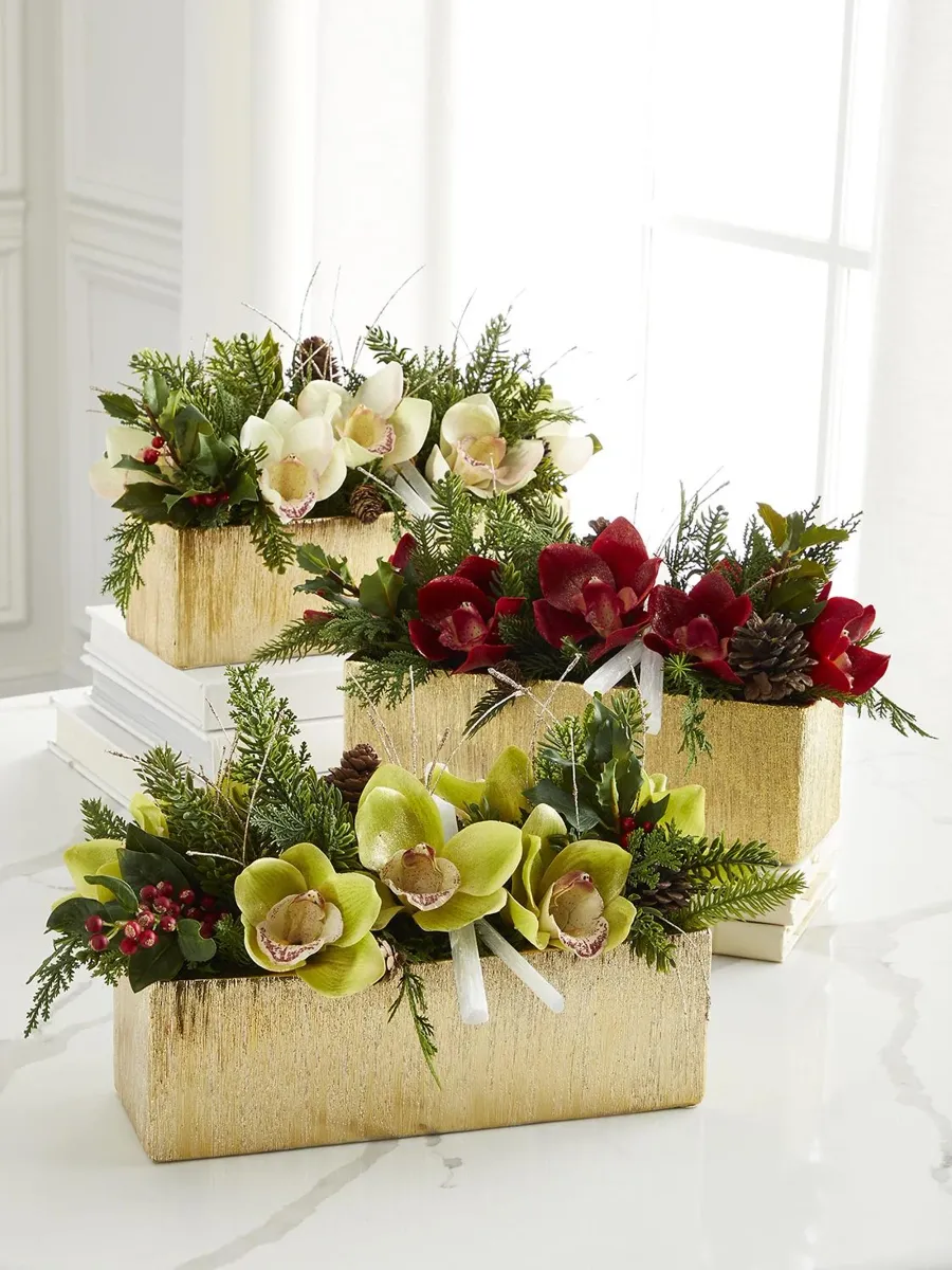 TC Floral Artificial Holiday Orchids Arrangement | Thumbnail 3 TC Floral Artificial Holiday Orchids Arrangement | Thumbnail 3