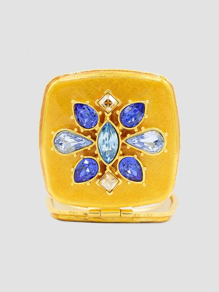 Jay Strongwater Delft Garden Luella Square Jeweled Compact | Thumbnail 2 Jay Strongwater Delft Garden Luella Square Jeweled Compact | Thumbnail 2