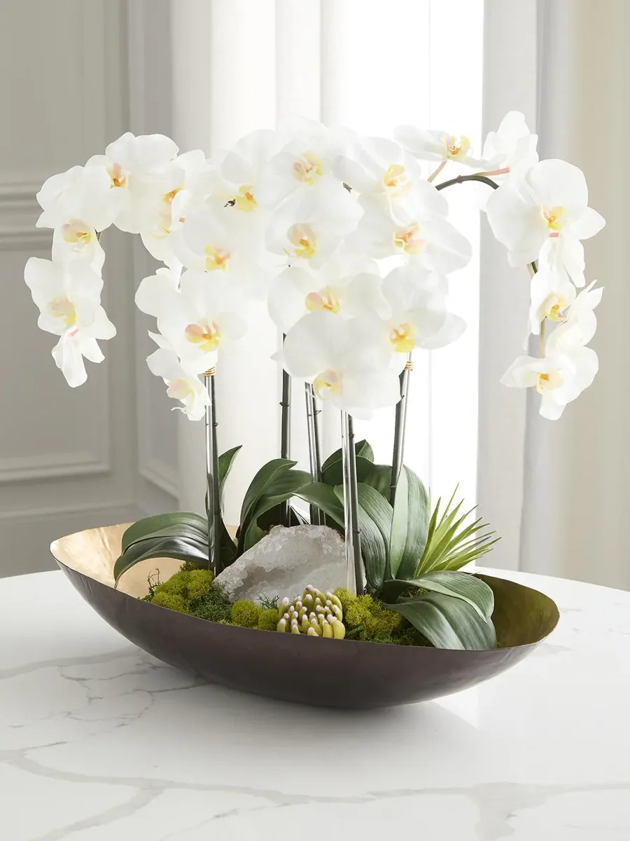 TC Floral Artificial Orchids & Quartz Arrangement - White | Thumbnail 3 TC Floral Artificial Orchids & Quartz Arrangement - White | Thumbnail 3